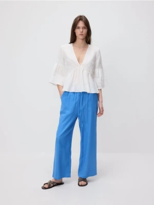 Reserved - Spodnie palazzo - niebieski
