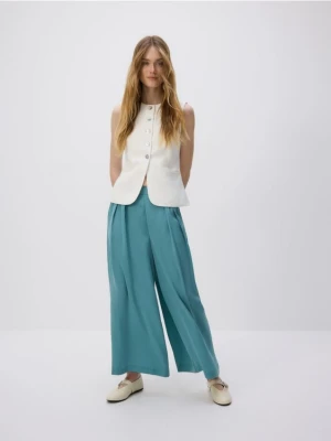 Reserved - Spodnie palazzo - turkusowy