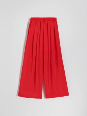 Reserved - Spodnie palazzo z modalem - czerwony