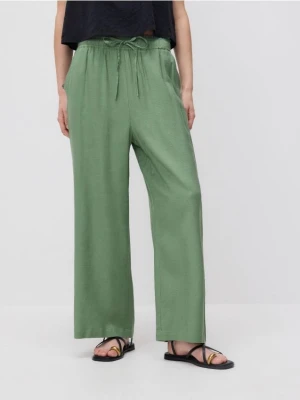 Reserved - Spodnie palazzo - zielony