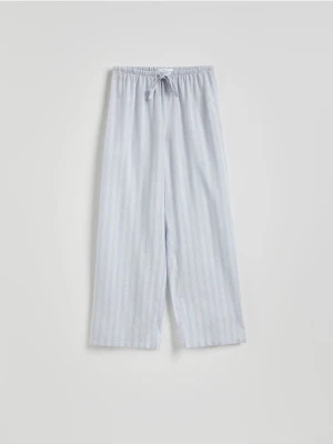 Reserved - Spodnie piżamowe z dodatkiem lnu - jasnoniebieski