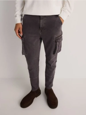 Reserved - Spodnie skinny cargo - ciemnoszary