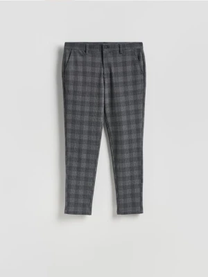 Reserved - Spodnie slim fit w kratę - ciemnoszary