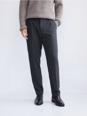 Reserved - Spodnie slim fit z wełną - ciemnoszary