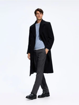 Reserved - Spodnie slim fit z wełną - ciemnoszary