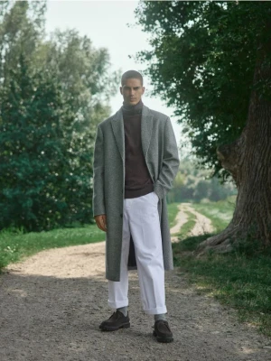 Reserved - Spodnie straight - biały