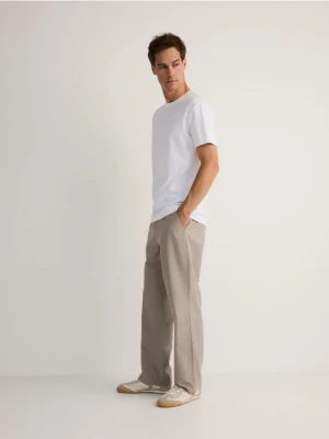 Reserved - Spodnie straight fit z wiskozą - jasnoszary
