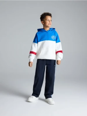 Reserved - Spodnie straight z lampasami - granatowy