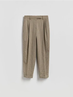 Reserved - Spodnie w drobną kratę - brązowy