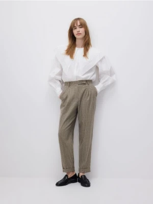 Reserved - Spodnie w drobną kratę - brązowy