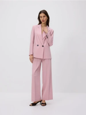 Reserved - Spodnie w kant - pastelowy róż