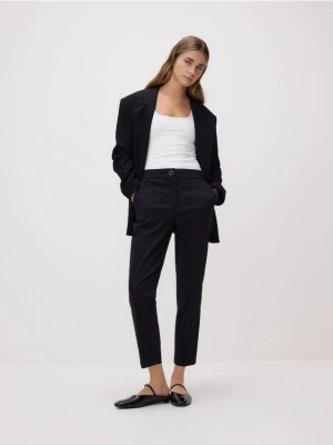 Reserved - Spodnie w kant z bawełną - czarny