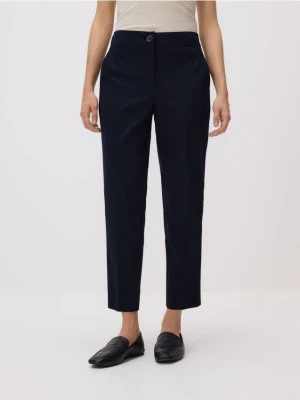 Reserved - Spodnie w kant z bawełną - granatowy