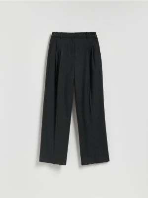 Reserved - Spodnie w kant z wełną - ciemnoszary