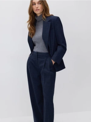 Reserved - Spodnie w kratę - granatowy