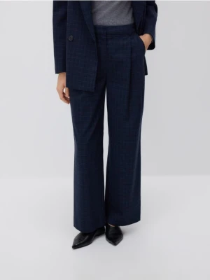 Reserved - Spodnie w kratę - granatowy