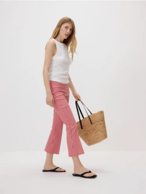 Reserved - Spodnie w kratę z kantem - czerwony