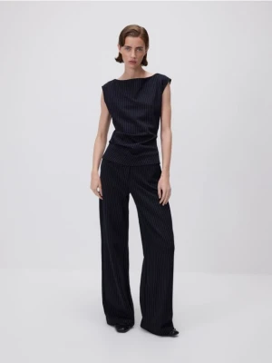 Reserved - Spodnie w paski - granatowy