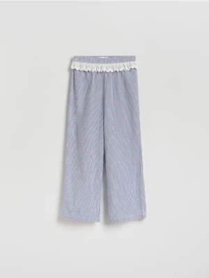 Reserved - Spodnie w paski - niebieski