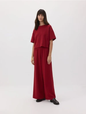 Reserved - Spodnie wide leg - bordowy