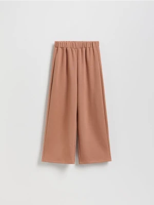 Reserved - Spodnie wide leg - brązowy