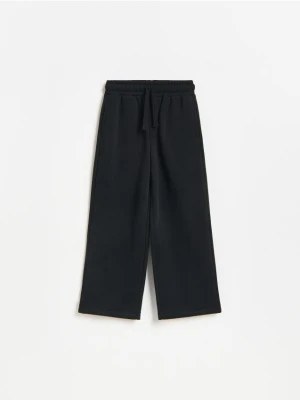 Reserved - Spodnie wide leg - czarny
