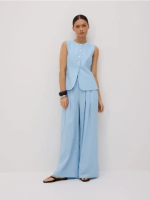 Reserved - Spodnie wide leg - jasnoniebieski