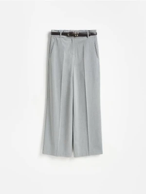 Reserved - Spodnie wide leg - jasnoszary