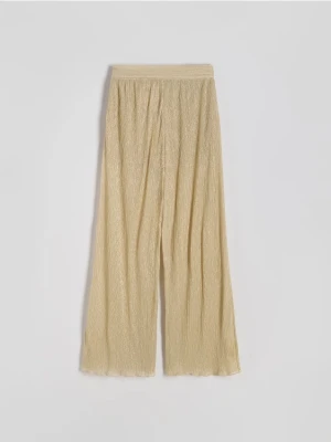 Reserved - Spodnie wide leg - kremowy