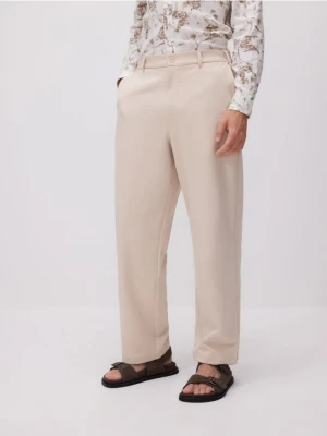 Reserved - Spodnie wide leg - kremowy