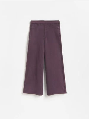 Reserved - Spodnie wide leg - mahoniowy