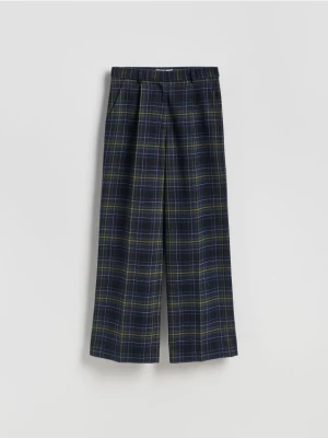 Reserved - Spodnie wide leg w kratę - wielobarwny
