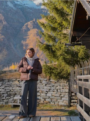 Reserved - Spodnie wide leg z kantem - ciemnoszary