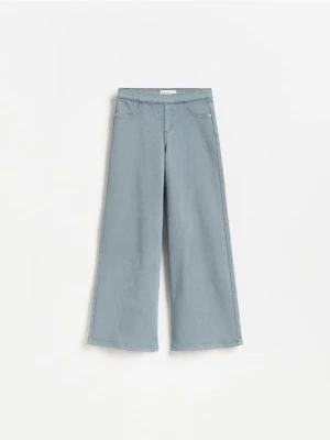 Reserved - Spodnie wide leg - zielony