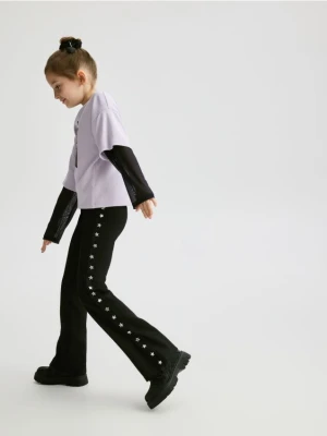 Reserved - Spodnie z aplikacją - czarny