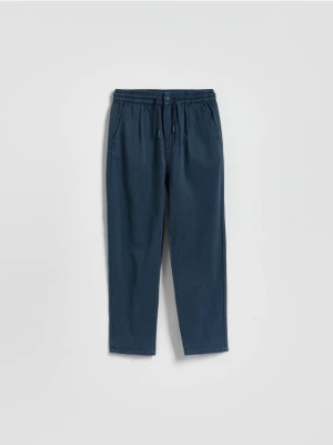 Reserved - Spodnie z bawełną - granatowy