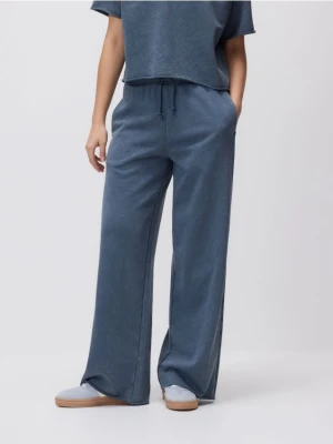 Reserved - Spodnie z bawełną - granatowy