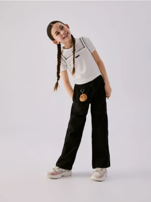 Reserved - Spodnie z breloczkiem - czarny