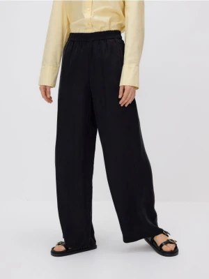 Reserved - Spodnie z cupro - czarny