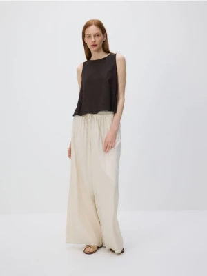 Reserved - Spodnie z domieszką lnu - beżowy