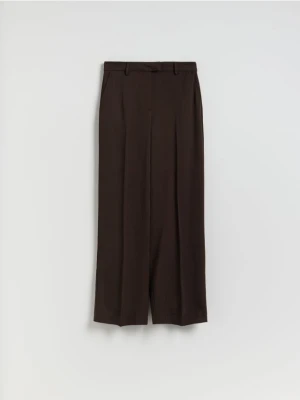 Reserved - Spodnie z domieszką wełny - ciemnobrązowy