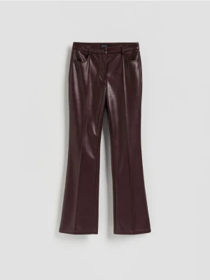 Reserved - Spodnie z imitacji skóry - bordowy