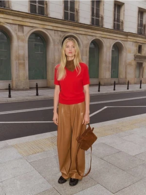 Zdjęcie produktu Reserved - Spodnie z imitacji skóry - brązowy