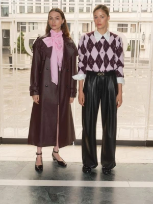 Reserved - Spodnie z imitacji skóry - czarny