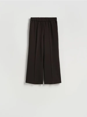 Reserved - Spodnie z kantem - ciemnobrązowy