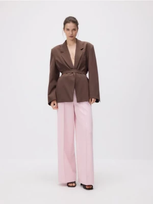 Reserved - Spodnie z kantem - pastelowy róż