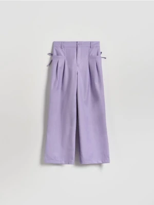 Reserved - Spodnie z kokardkami - lawendowy