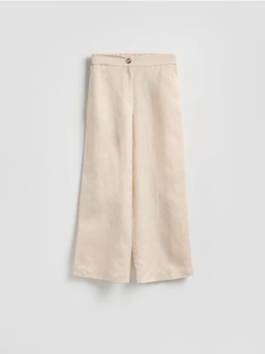 Reserved - Spodnie z lnem - beżowy