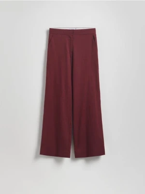 Reserved - Spodnie z lnem - burgundowy