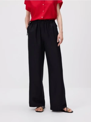 Reserved - Spodnie z lnem - czarny